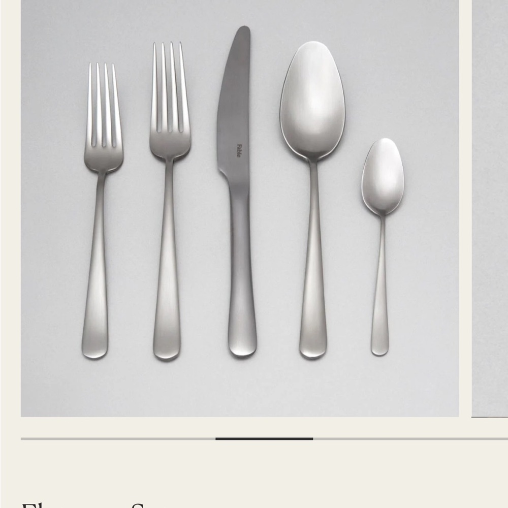 NIB Fable Matte Silver Flatware Set 10pcs - Picture 4 of 12